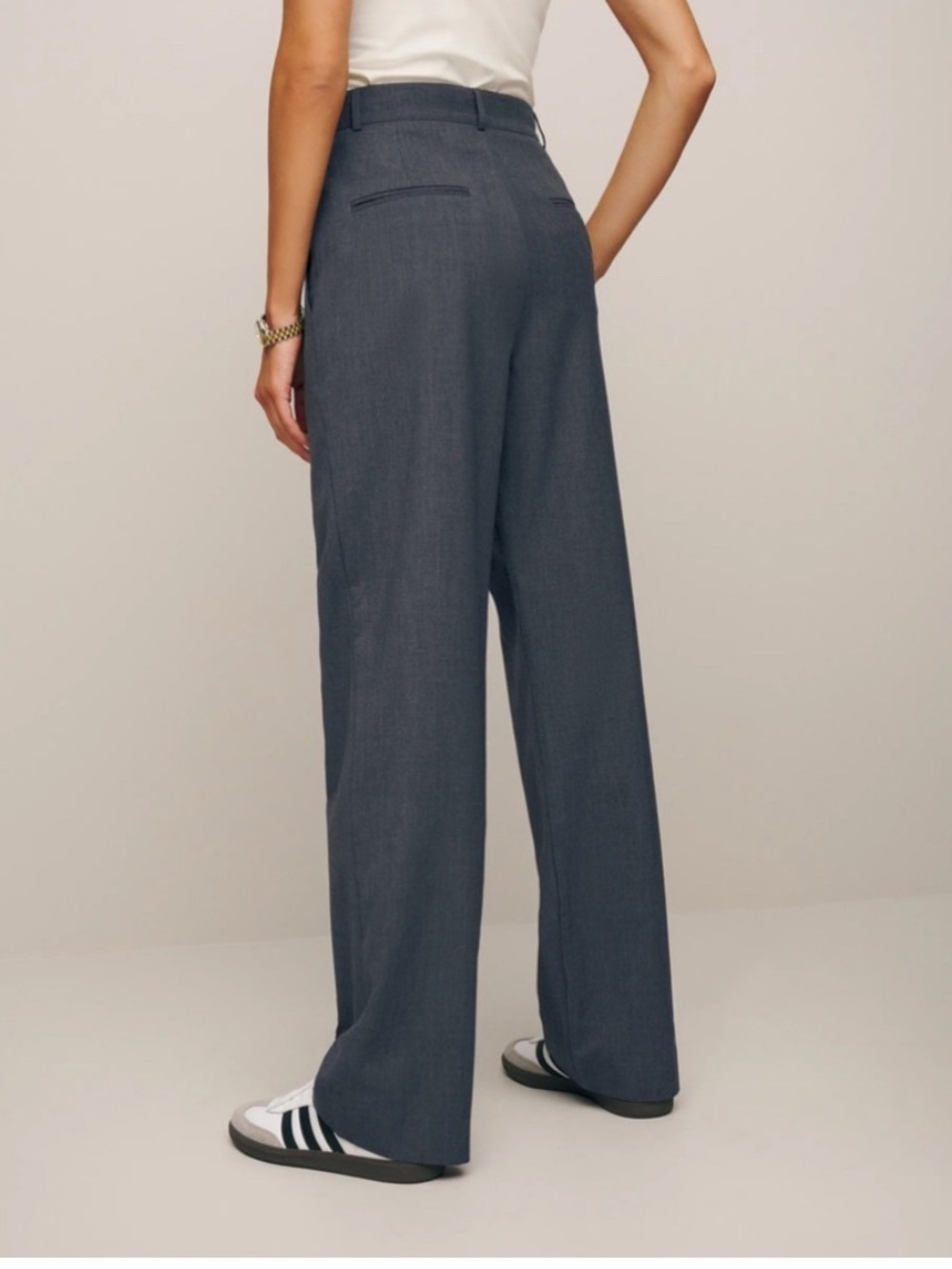 Reformation Mason Pant Charcoal Gray Wide Leg Trousers Size 8 - Picture 4 of 9
